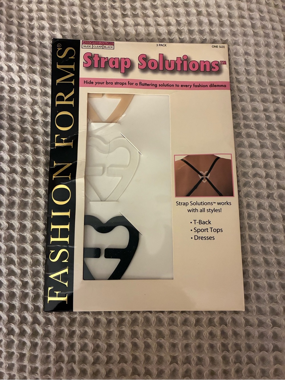NIP Fashion Forms Strap Solutions - Nude/Clear/Black Bra Strap Covers